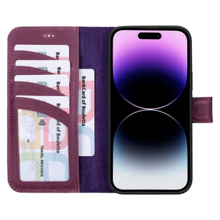 Bouletta Deri iPhone 16 Kılıfı iPhone 16 Cüzdanlı Çıkarılabilir Deri Kılıf Premium Koruma