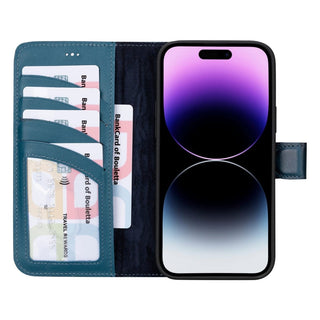 Bouletta Deri iPhone 16 Kılıfı iPhone 16 Cüzdanlı Çıkarılabilir Deri Kılıf Premium Koruma