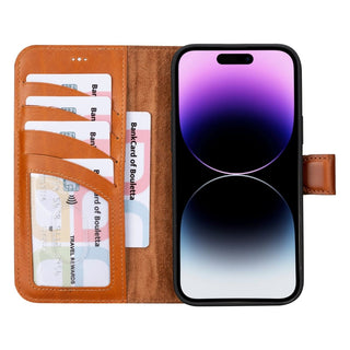 Bouletta Deri iPhone 16 Plus Kılıfı iPhone 16 Plus Cüzdanlı Çıkarılabilir Deri Kılıf Premium Koruma