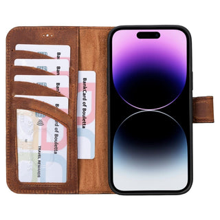 Bouletta Deri iPhone 16 Plus Kılıfı iPhone 16 Plus Cüzdanlı Çıkarılabilir Deri Kılıf Premium Koruma
