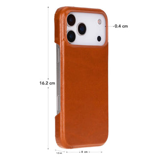 Bouletta Deri iPhone 17 Pro Max Kılıfı iPhone 17 Pro Max Uyumlu Hakiki Deri Arka Kapak Premium Koruma