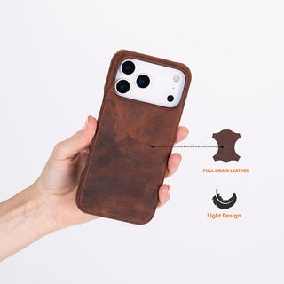 Bouletta Deri iPhone 17 Pro Max Kılıfı iPhone 17 Pro Max Uyumlu Hakiki Deri Arka Kapak Premium Koruma