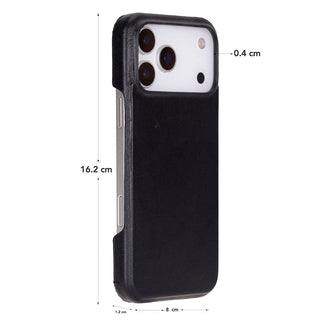 Bouletta Deri iPhone 17 Pro Max Kılıfı iPhone 17 Pro Max Uyumlu Hakiki Deri Arka Kapak Premium Koruma