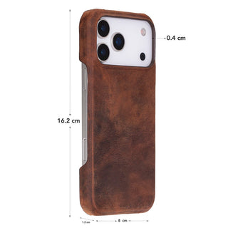 Bouletta Deri iPhone 17 Pro Max Kılıfı iPhone 17 Pro Max Uyumlu Hakiki Deri Arka Kapak Premium Koruma