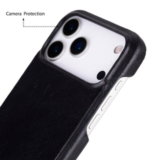 Bouletta Deri iPhone 17 Pro Max Kılıfı iPhone 17 Pro Max Uyumlu Hakiki Deri Arka Kapak Premium Koruma