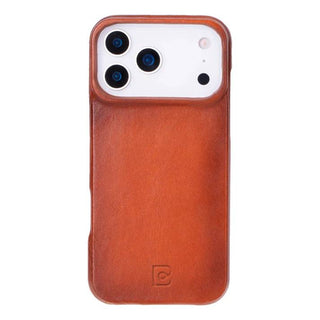Bouletta Deri iPhone 17 Pro Max Kılıfı Turuncu iPhone 17 Pro Max Uyumlu Hakiki Deri Arka Kapak Premium Koruma