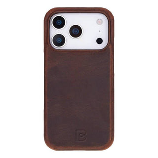 Bouletta Deri iPhone 17 Pro Kılıfı Kahverengi iPhone 17 Pro Uyumlu Hakiki Deri Arka Kapak Premium Koruma