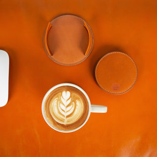 Bouletta Bardak Kılıfı Lavion Leather Cup Coaster Set Premium Koruma