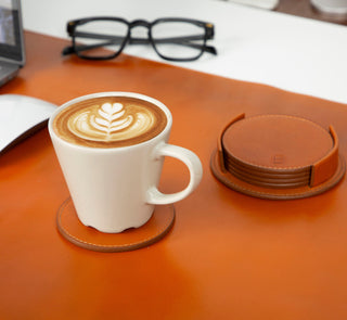 Bouletta Bardak Kılıfı Lavion Leather Cup Coaster Set Premium Koruma