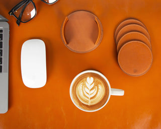 Bouletta Bardak Kılıfı Lavion Leather Cup Coaster Set Premium Koruma