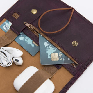 Bouletta Travel Cable Organizer Mulberry Leather Cable Organizer Premium Koruma