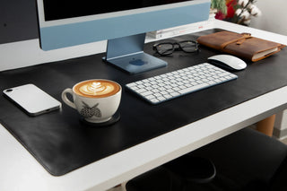 Bouletta Desk Mat Black Leather Desk Mat Large Premium Koruma