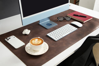 Bouletta Desk Mat Dark Brown Leather Desk Mat Large Premium Koruma