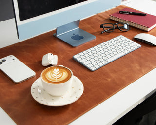 Bouletta Desk Mat Golden Tan Leather Desk Mat Large Premium Koruma