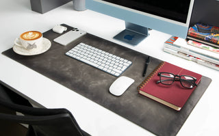 Bouletta Desk Mat Gray Leather Desk Mat Medium Premium Koruma