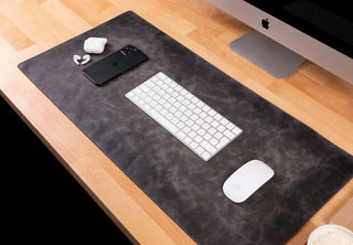 Bouletta Desk Mat Sandy Gray Leather Desk Mat Small Premium Koruma