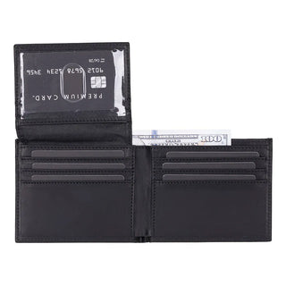 Bouletta Men Wallet Jet Black Leather Men's Wallet Premium Koruma