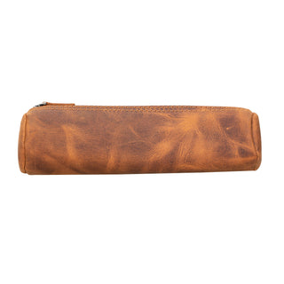 Bouletta Pencil Case Saddle Brown Leather Pen Holder Premium Koruma