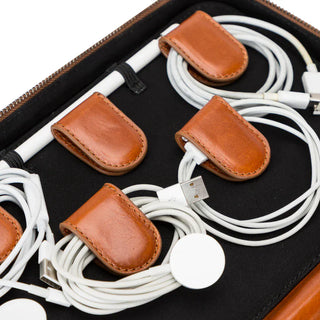 Bouletta Travel Cable Organizer Leather Travel Cable Organizer Premium Koruma