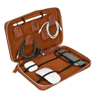 Bouletta Travel Cable Organizer Brown Leather Travel Cable Organizer Premium Koruma