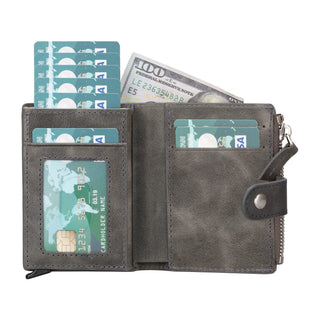 Bouletta Card Holder Leather Zip Mechanical Card Holder Premium Koruma