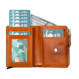 Bouletta Card Holder Leather Zip Mechanical Card Holder Premium Koruma