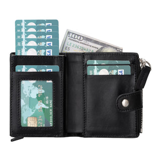 Bouletta Card Holder Leather Zip Mechanical Card Holder Premium Koruma
