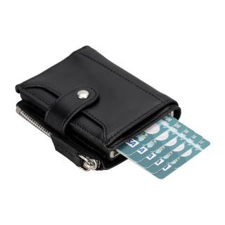Bouletta Card Holder Leather Zip Mechanical Card Holder Premium Koruma