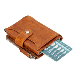 Bouletta Card Holder Leather Zip Mechanical Card Holder Premium Koruma
