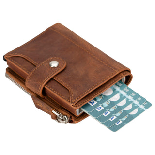 Bouletta Card Holder Leather Zip Mechanical Card Holder Premium Koruma