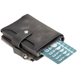 Bouletta Card Holder Leather Zip Mechanical Card Holder Premium Koruma