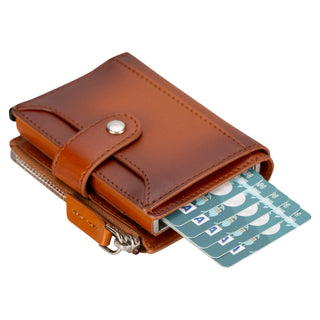 Bouletta Card Holder Leather Zip Mechanical Card Holder Premium Koruma