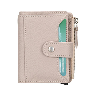 Bouletta Card Holder Sandy Brown Leather Zip Mechanical Card Holder Premium Koruma