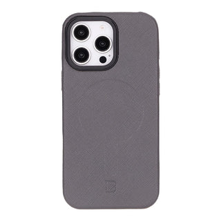 Bouletta Deri iPhone 16 Pro Kılıfı Gri Lexora iPhone 16 Pro Deri Kılıf Premium Koruma