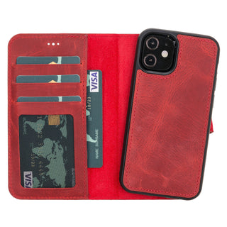 Bouletta Phone Case Red Liluri iPhone 12 Mini Detachable Leather Wallet Case Premium Koruma