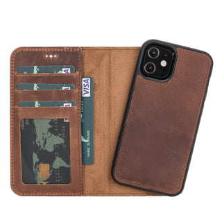 Bouletta Phone Case Saddle Brown Liluri iPhone 12 Mini Detachable Leather Wallet Case Premium Koruma