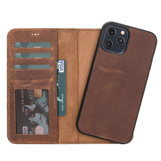 Bouletta Phone Case Saddle Brown Liluri iPhone 12 Pro Max Detachable Leather Wallet Case Premium Koruma