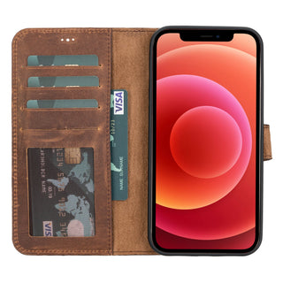 Bouletta Phone Case Saddle Brown Liluri iPhone 12 Pro Max Detachable Leather Wallet Case Premium Koruma