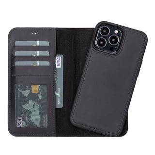 Bouletta Phone Case Black Liluri iPhone 13 Pro Detachable Leather Wallet Case Premium Koruma
