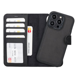 Bouletta Phone Case Black Liluri iPhone 14 Pro Detachable Leather Wallet Case Premium Koruma