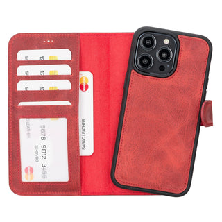 Bouletta Phone Case Red Liluri iPhone 14 Pro Max Detachable Leather Wallet Case Premium Koruma