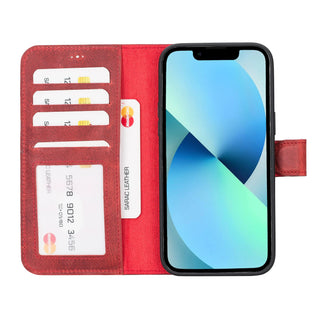 Bouletta Phone Case Red Liluri iPhone 14 Pro Max Detachable Leather Wallet Case Premium Koruma