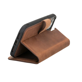 Bouletta Phone Case Saddle Brown Liluri iPhone 15 Pro Detachable Leather Wallet Case Premium Koruma