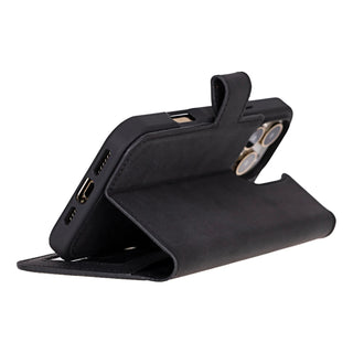 Bouletta Phone Case Black Liluri iPhone 16 Pro Detachable Leather Wallet Case Premium Koruma