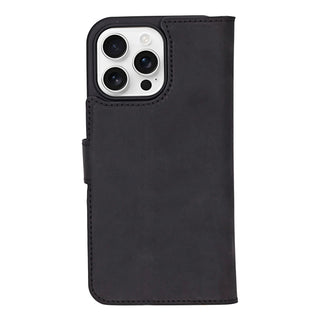 Bouletta Phone Case Black Liluri iPhone 16 Pro Detachable Leather Wallet Case Premium Koruma