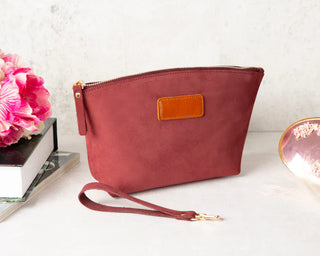 Bouletta Makeup Bag Currant Luna Leather Makeup Bag Premium Koruma