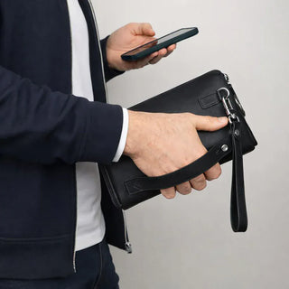 Bouletta Men's Handbag Lupus Leather Clutch Bag Premium Koruma