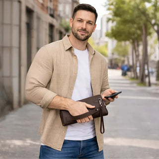 Bouletta Men's Handbag Lupus Leather Clutch Bag Premium Koruma