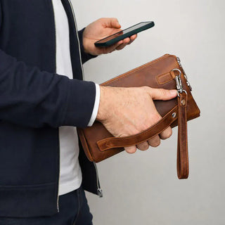 Bouletta Men's Handbag Lupus Leather Clutch Bag Premium Koruma