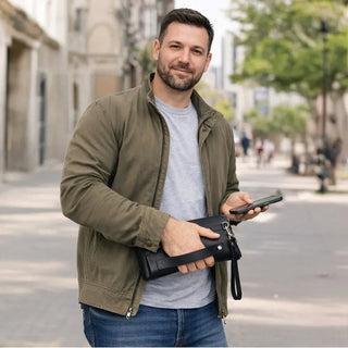 Bouletta Men's Handbag Lupus Leather Clutch Bag Premium Koruma